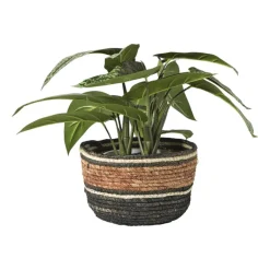 Mand gestreept - bruin/rood - ø23x15 cm