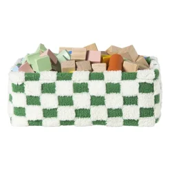 Mand checks klein - groen/wit - 11x30x20 cm