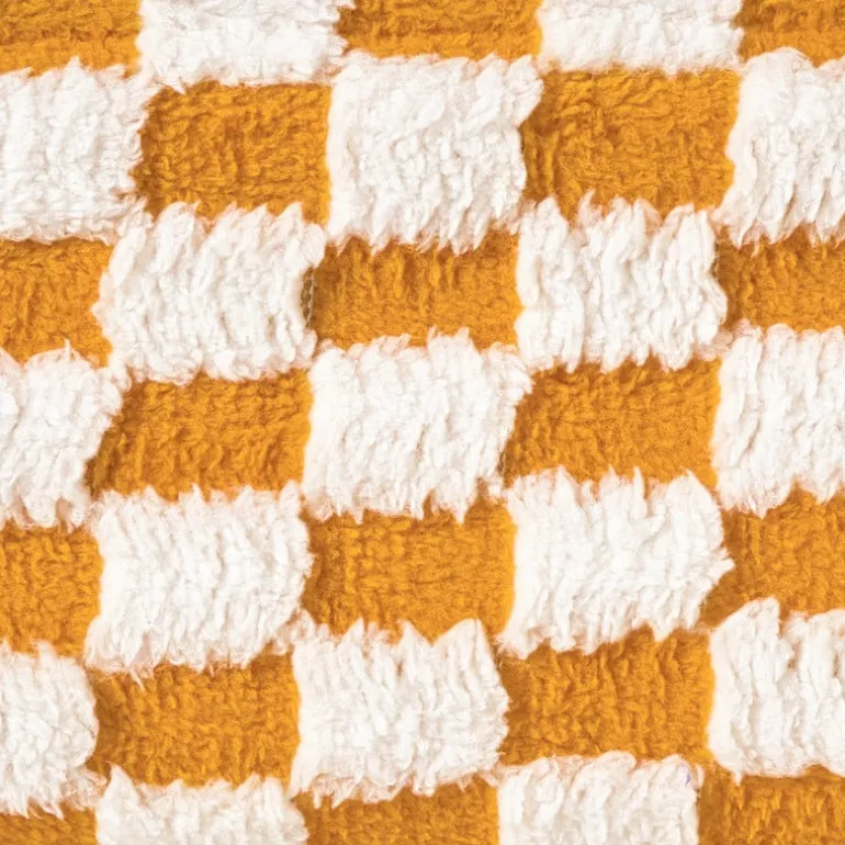 Mand checks klein - oranje/wit - 11x30x20 cm