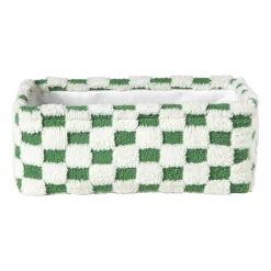 Mand checks middel - groen/wit - 13x33x23 cm