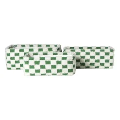 Mand checks middel - groen/wit - 13x33x23 cm