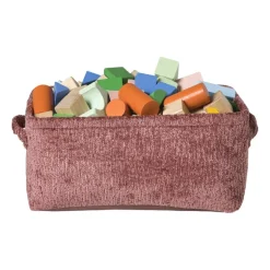 Mand chenille - rood - 30x20x14 cm