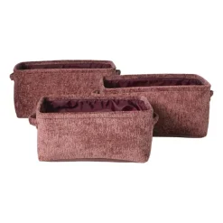 Mand chenille - rood - 30x20x14 cm