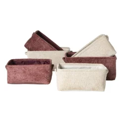 Mand chenille - rood - 33x23x16 cm