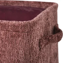 Mand chenille - rood - 33x23x16 cm