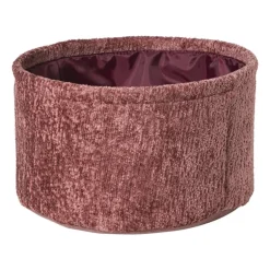 Mand chenille rond - rood - ø24x14 cm