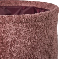 Mand chenille rond - rood - ø24x14 cm