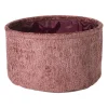 Mand chenille rond - rood - ø27x16 cm