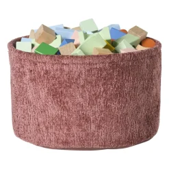 Mand chenille rond - rood - ø30x18 cm