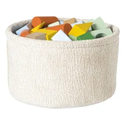 Mand chenille rond - wit - ø24x14 cm
