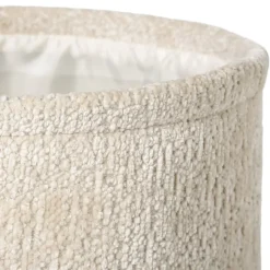 Mand chenille rond - wit - ø24x14 cm