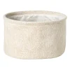 Mand chenille rond - wit - ø30x18 cm