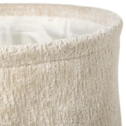 Mand chenille rond - wit - ø30x18 cm