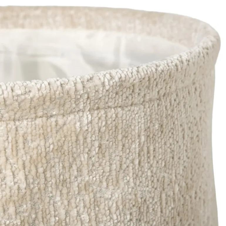 Mand chenille rond - wit - ø30x18 cm