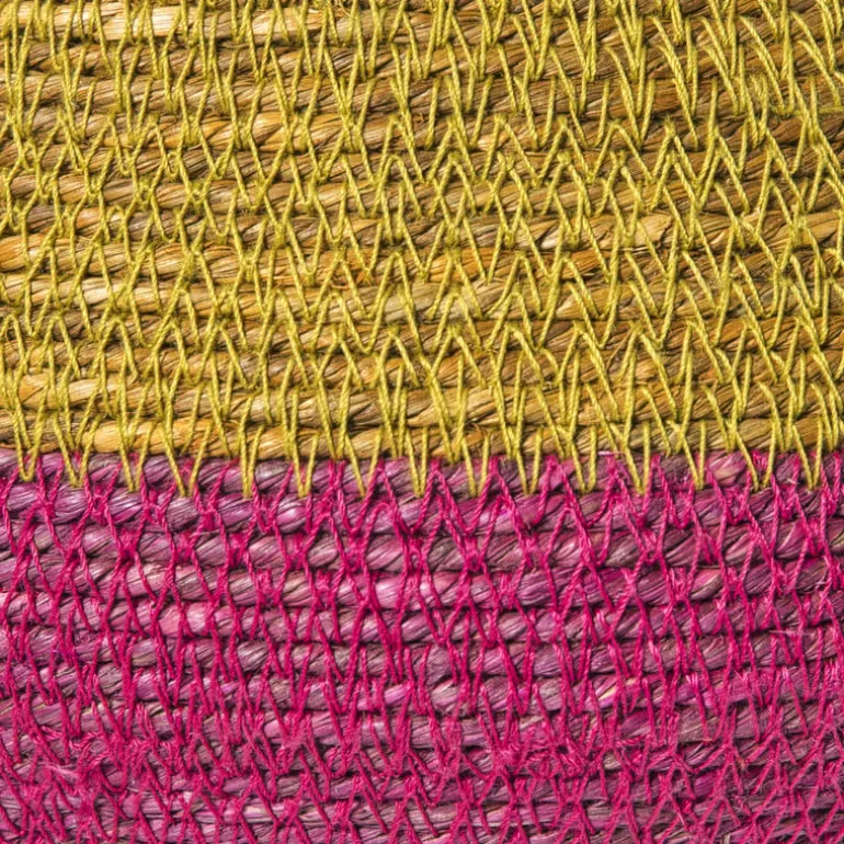 Mand colorblock - roze/geel - ø35x26 cm