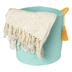 Mand colors hoog - blauw/oranje - ø34x34 cm