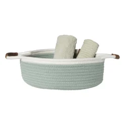 Mand colors laag - groen/wit - ø30x10 cm