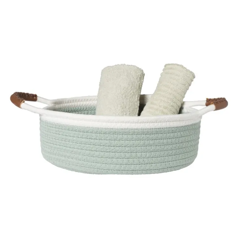 Mand colors laag - groen/wit - ø27x9 cm