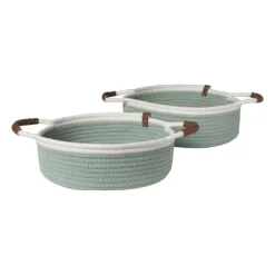 Mand colors laag - groen/wit - ø27x9 cm