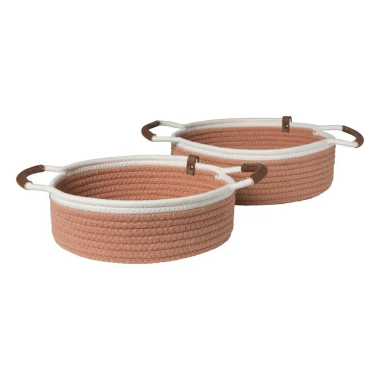 Mand colors laag - oranje/wit - ø30x10 cm