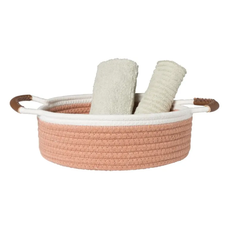 Mand colors laag - oranje/wit - ø27x9 cm