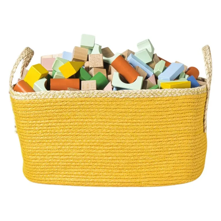 Mand colors rechthoekig - geel/bruin - 16x30x20 cm