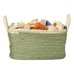 Mand colors rechthoekig - groen/bruin - 16x30x20 cm