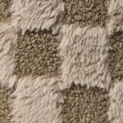 Mand geruit rond maat M - bruin - ø20x14 cm