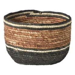 Mand gestreept - bruin/rood - ø28x18 cm
