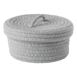 Mand met deksel Julia - grijs - ø19x10 cm