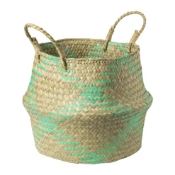 Mand streep - bruin/turquoise - ø23x28 cm