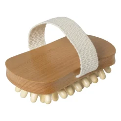 Massage borstel - rubber/hout - 13x7x4 cm