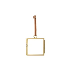 Mini fotolijstje hangend - goud - 6x6 cm