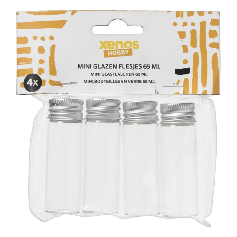 Mini glazenflesjes - 4x16 ml - set van 4
