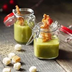 Mini voorraadpot met klemdeksel - vierkant - 100 ml