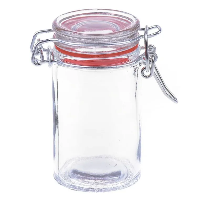 Mini voorraadpot met klemdeksel - cilinder - 70 ml