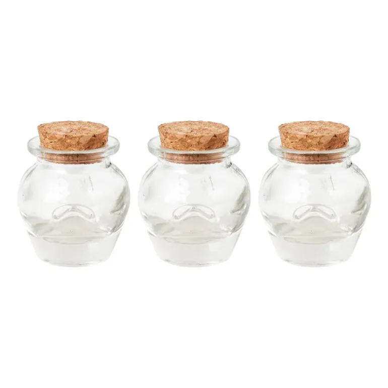 Mini voorraadpotje met kurk - set van 3 - 5 ml