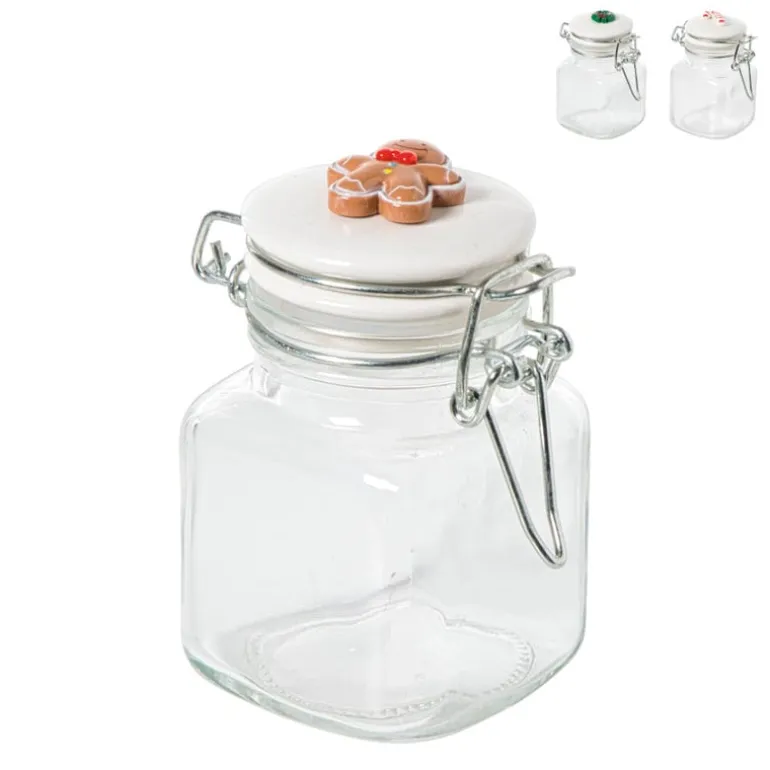 Mini weckpot kerst - transparant - 90 ml - diverse varianten