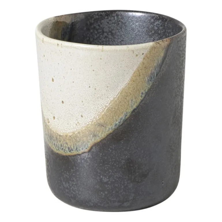 Mok cortado groot - beige/zwart - 350 ml