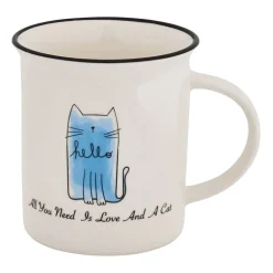 Mok kat met tekst - diverse kleuren - 300 ml