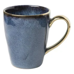 Mok met gouden oortje - blauw - 250 ml