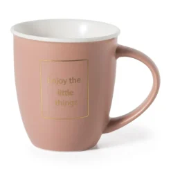 Mok met gouden tekst - roze - 380 ml