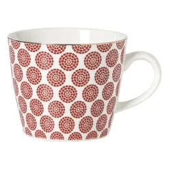 Mok Mirna bloem - rood/wit - 360 ml