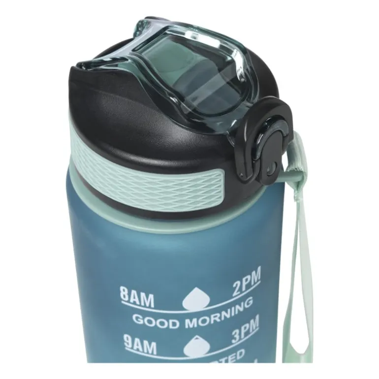 Motivatie waterfles - groen/blauw - 1 liter