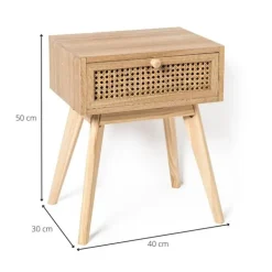 Nachtkastje Java met lade - bruin - 50x40x30 cm