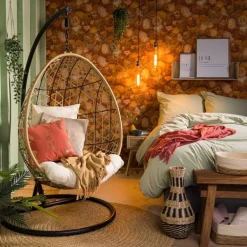 Nachtkastje Java met lade - bruin - 50x40x30 cm