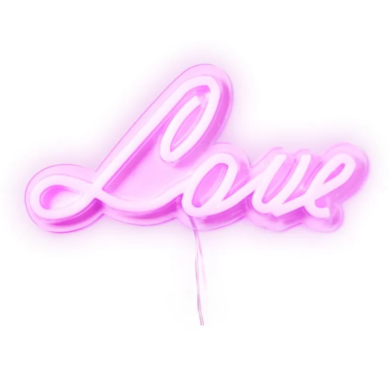 Neon LED lamp love - roze - 30x15 cm