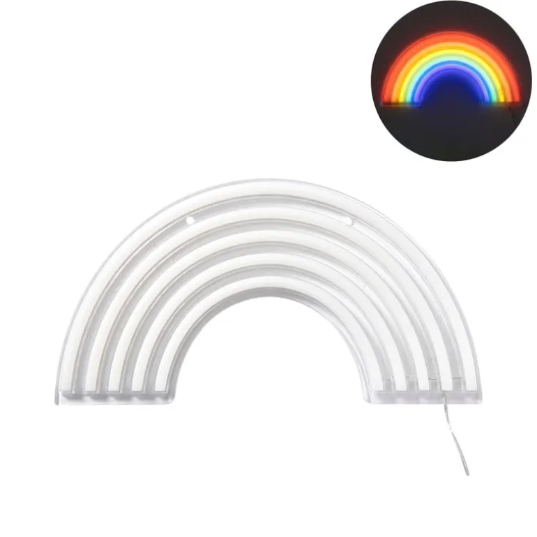 Neon LED lamp regenboog - multikleur - 30x16 cm