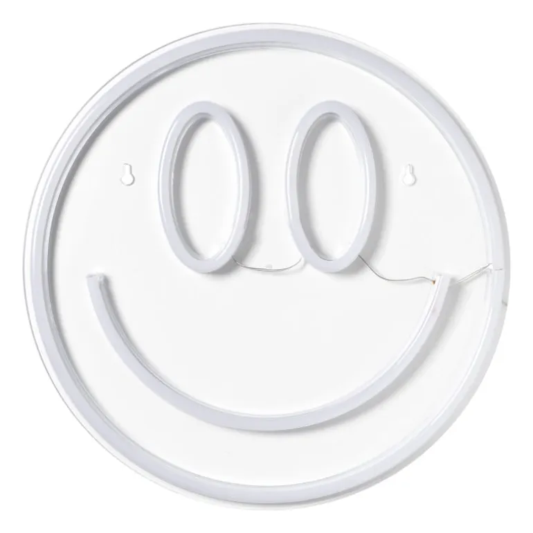 Neon LED lamp smiley - geel - ø33x2 cm
