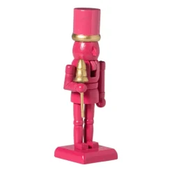 Notenkraker beeldje - roze - 12.5 cm